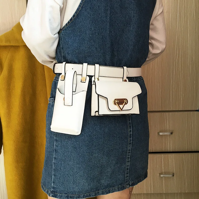 Fashion waist bag for women punk style 2-piece chest bag designer crossbody cute waist belt waist bag chest bag crossbody bag