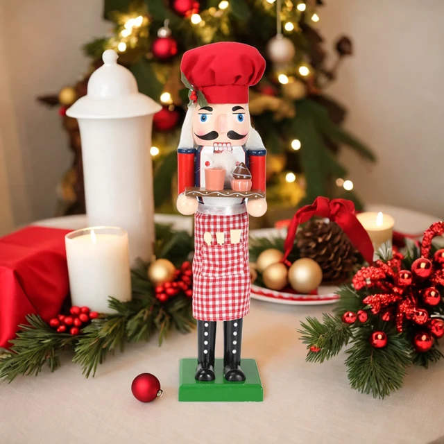 Figurine Casse-Noisette En Bois Décoratif – Décoration De Noël 30 Cm, Design Animé Avec Levier