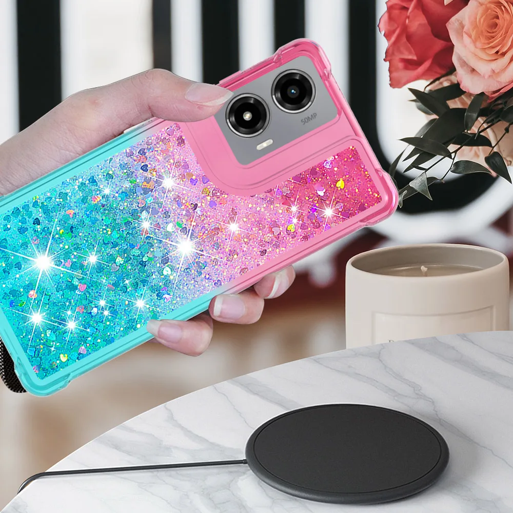 Dynamic Liquid Quicksand Bling 3D Glitter Phone Case - Stylish Protective Cover
