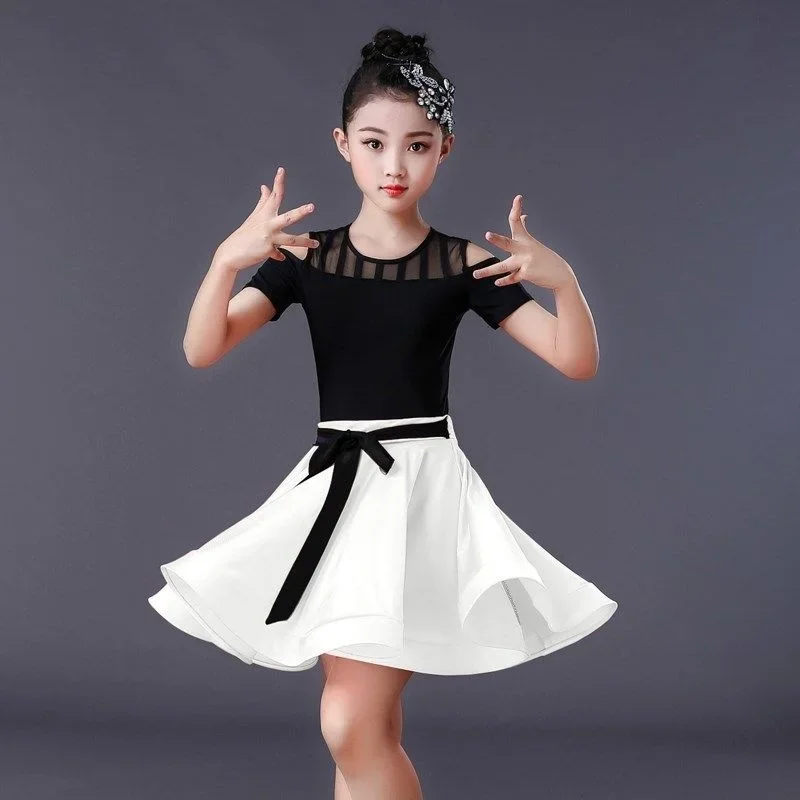 

New Kids Latin Dance Clothes Girls Practice Performance Split Professional Competition Clothes Summer Performance Clothes