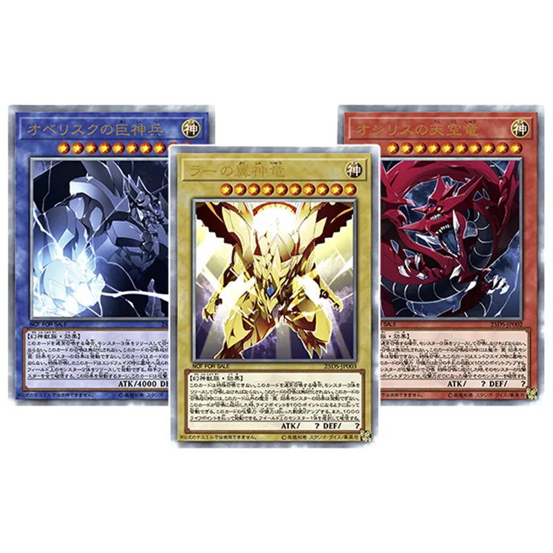 

3Pcs Anime Yu-Gi-Oh Card of God The Winged Dragon of Ra Obelisk The Tormentor Diy Acg Collection Card Peripheral Birthday Gift
