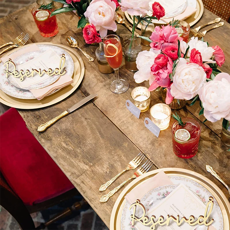 5PCS Wooden Hanging Wedding Reserved Sign Wedding Chair Reserved Sign Rope Country Seat Events