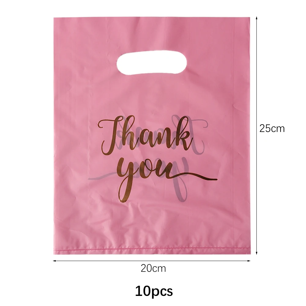 Description Picture 5 of item10/50/100pcs Thank You Bag Plastic Gift Bag Candy Bags Birthday Wedding Party Favors Candy Cookie Wrappers Shopping Bags