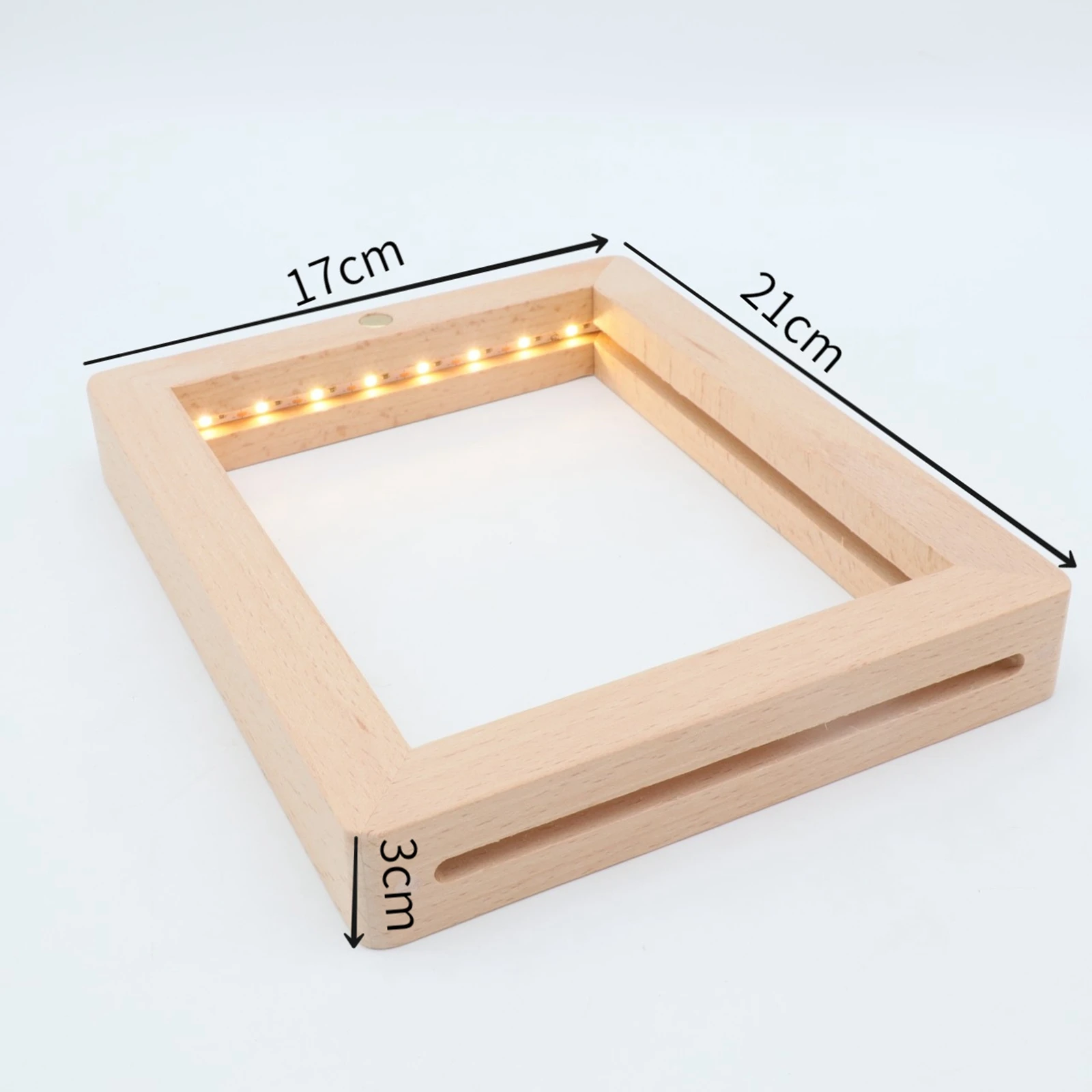 Wooden Photo Frame Display Decor Adjustable Brightness Photograph Portable LED Photo Frame Night Light Couple Women Children Men