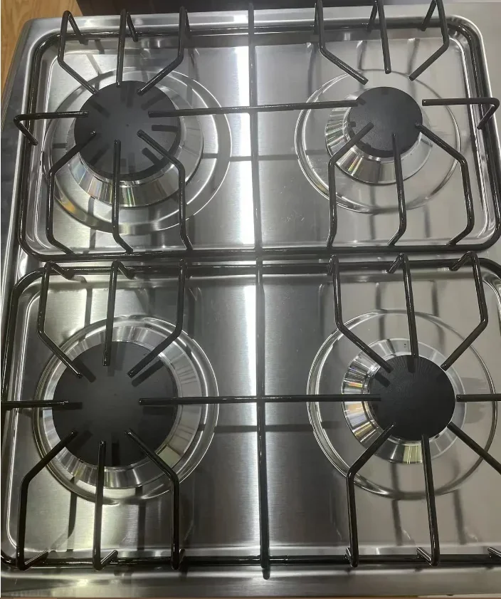 60cm 60cm Free Standing Gas Oven with 4 Gas Cooker Silver White Free Standing Oven