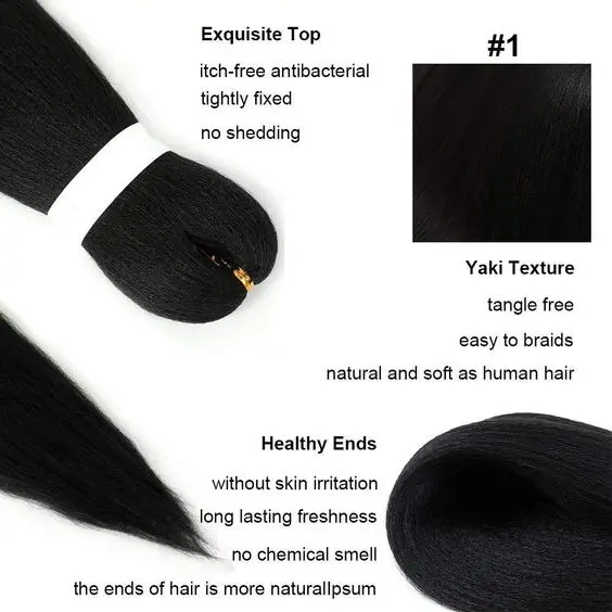Synthetic Pre Stretched Yaki Ombre Braiding Hair for Hair Extension braiding hair extensions