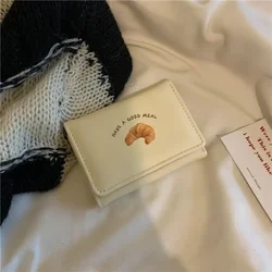 Korean Cute Bread PU Leather Three - Fold Wallet (Bread1)