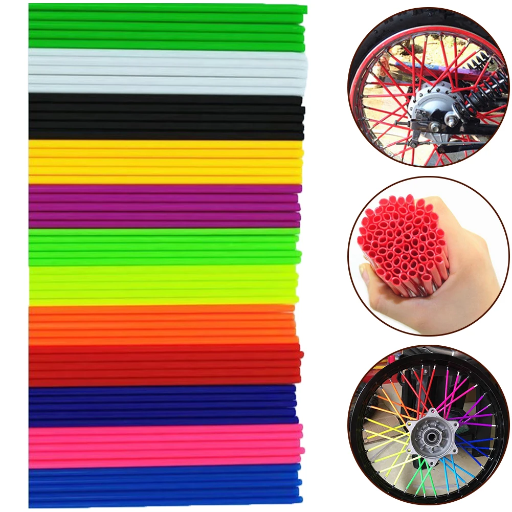 Bike Motorcycle Wheel Spoked Protector Skin Covers Pipe 36Pcs For Motocross Bicycle Bike Cool Accessories 9 Colors 17CM bike accessories bicycle wheel protector wraps