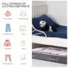 Foldable Under Bed Storage Bag Quilt Organizer Bag Large Capacity Dustproof Clothes Bag with Clear Window & Handles for Bedroom 1