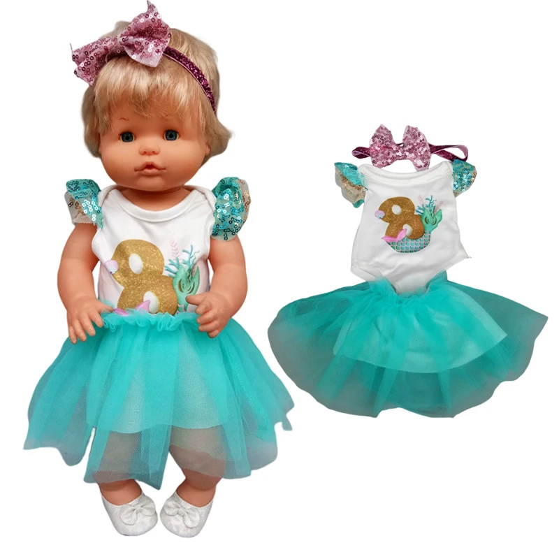 Per 40Cm Nenuco Doll Shirt Gonna 42Cm Ropa Y Su Hermanita 16 Pollici Reborn Baby Doll Clothes Set