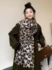 Elegant Imitation Cashmere Women Retro Leopard Print Winter Double Sided Scarf Warm Lady Female Thick Blanket Long Wrap Shawl 1