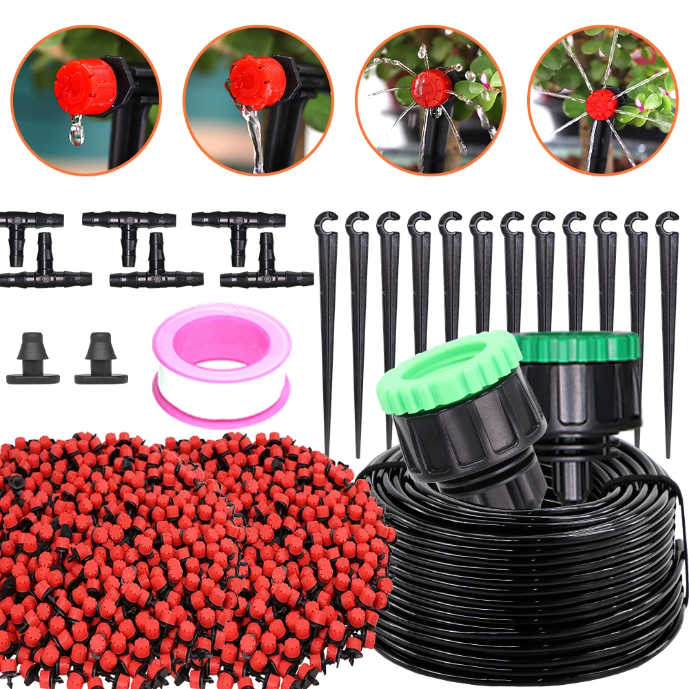 

MUCIALIE Versatile 1/4" Hook Connector Micro-Drip Tubing Spray Kit for Garden Lawn Care, Potting Needs, and Plant Nurturing