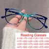 TR90 Anti Blue Light Cat Eye Reading Glasses Women Luxury Optical Computer Eyewear Female Ultralight Double Color Frame Glasses 1