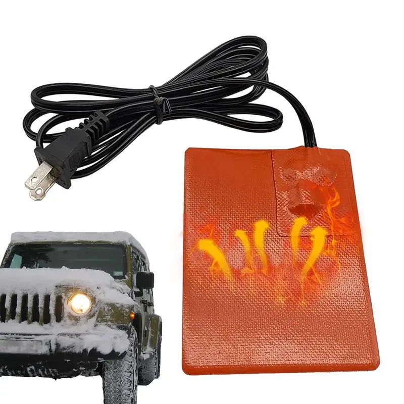

Engine Block Heater with Thermostat Self Adhesive Metal Surfaces Dipstick Quick Heating Engine Silicone Car Engine Heater Pad
