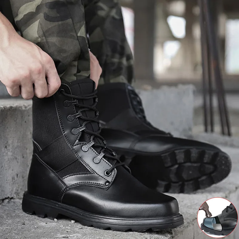 Safety Boots Man Military Men Boots Work Safety Shoes Woman Steel Toe