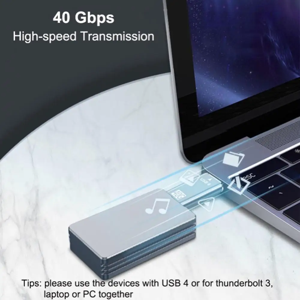 노트북용 범용 휴대용 오디오 어댑터, 수-수 어댑터, 비디오 전화 액세서리, 40gbps, 100w 충전