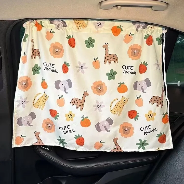 Suction Cup Curtain In The Car Window Sunshade Cover Cartoon Universal Side Window Sunshade UV Protection For Kid Baby Children 4