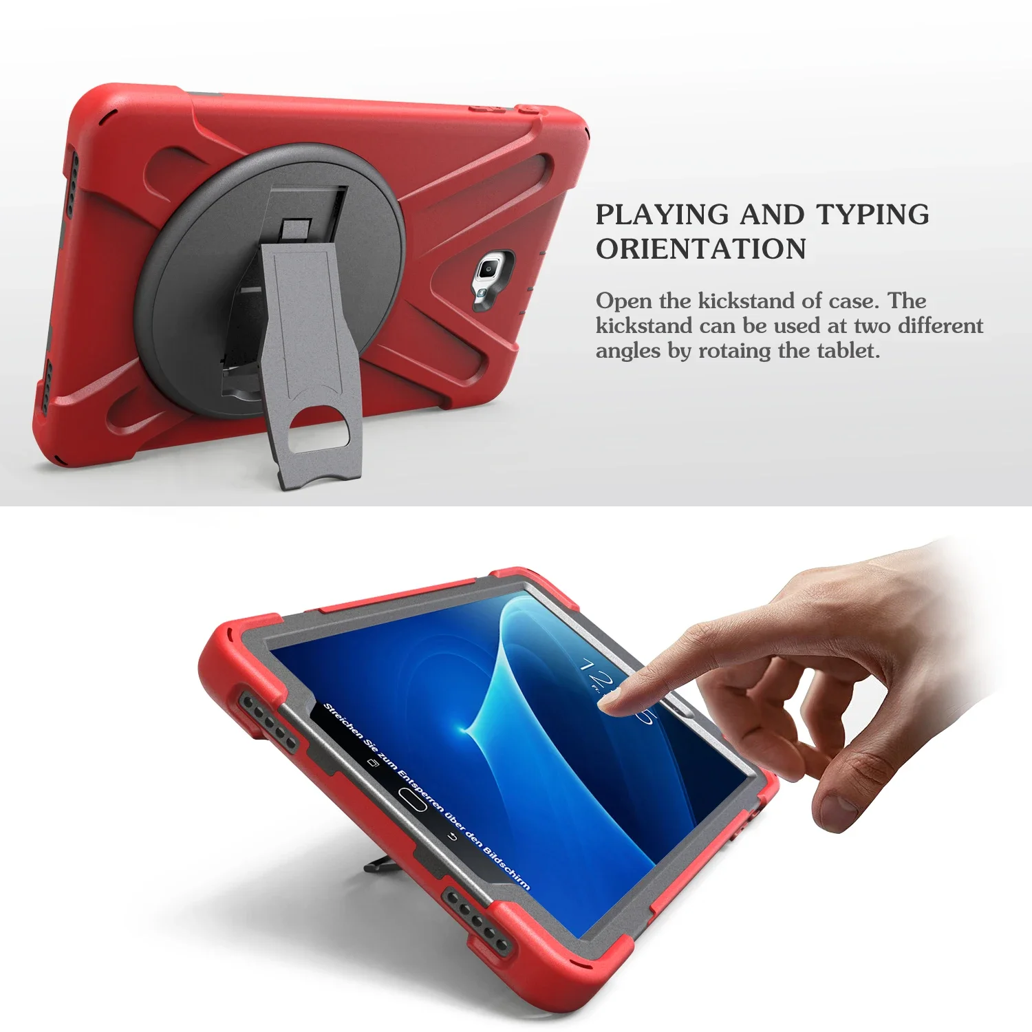 Rugged Kickstand Tablet Case with Hand & Shoulder Straps