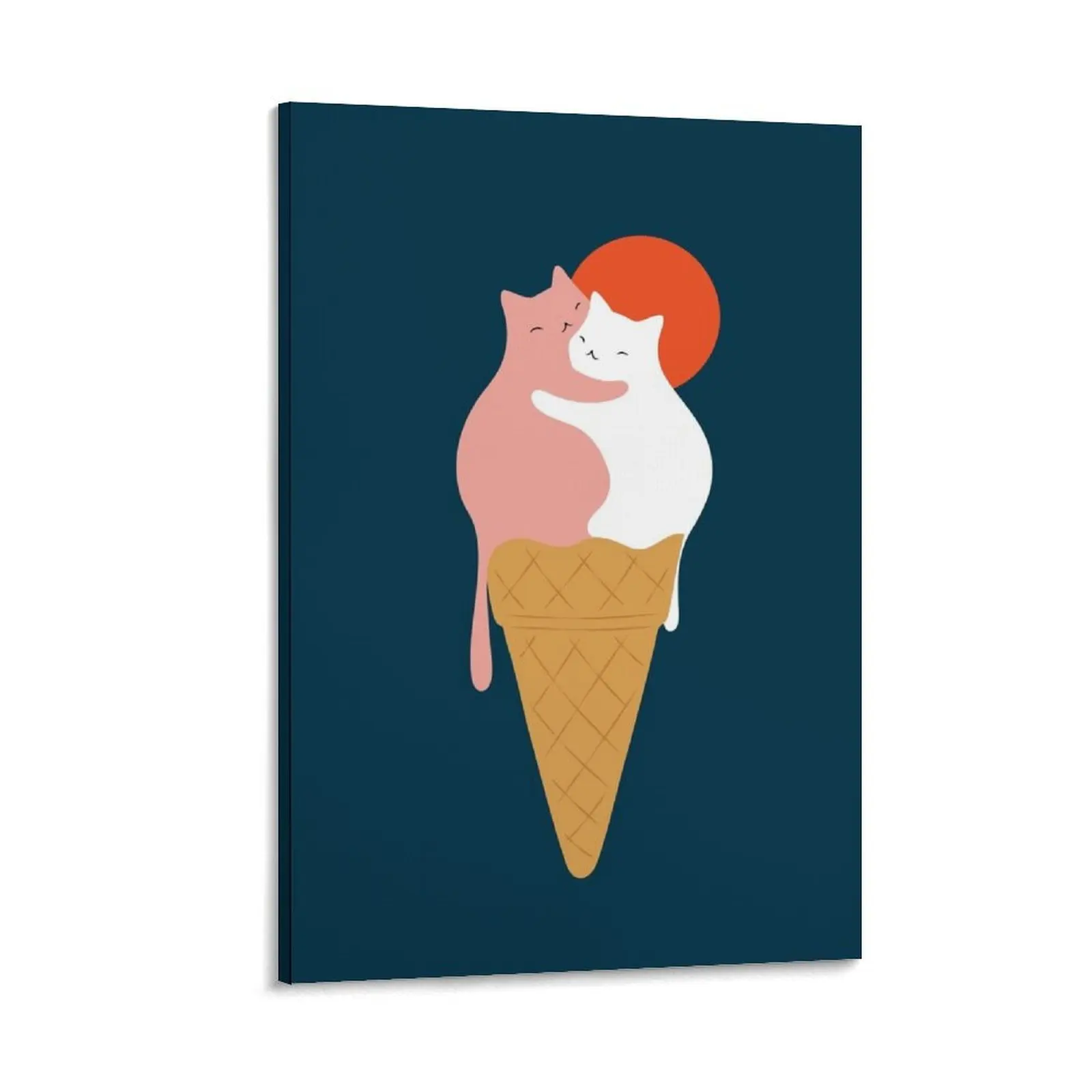 

Cat Landscape 145: Strawberry and Vanilla Canvas Painting posters anime Wall paintings