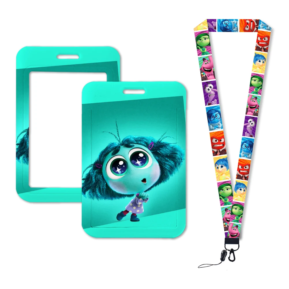 Card Case Holder Disney Inside Out 2 Lanyard ID Badge Holder Bus University Pass Case Cover Slip Bank Credit Card Holder Strap Gifts
