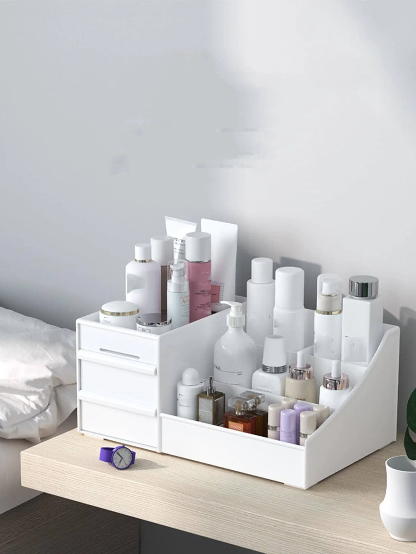 1pc Multi-Grid Makeup Storage Box, Modern Plastic Desktop Makeup Organizer For Home, Gift For Valentine's Day 4