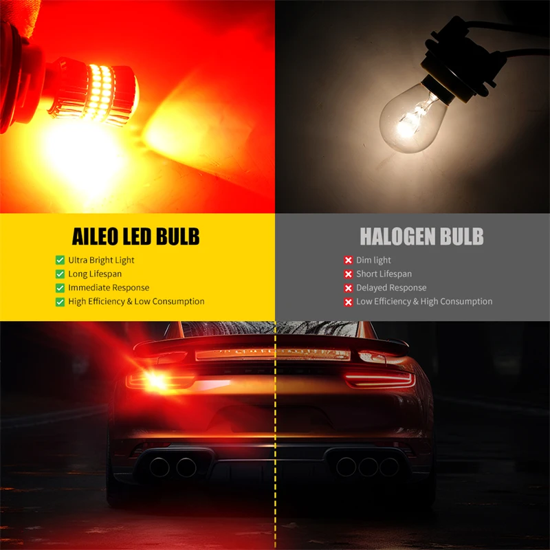 Super Bright Auto Tail Brake Bulb, 1157 LED Turn Lights, luzes diurnas de carro, lâmpadas reversas, P21, 5W, BAY15D, 12V, Canbus, 2400Lm, 2pcs