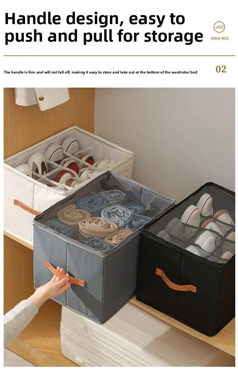 Faltbare Stoff-schuhaufbewahrungsbox Mit Staubschutzabdeckung_voghion.com