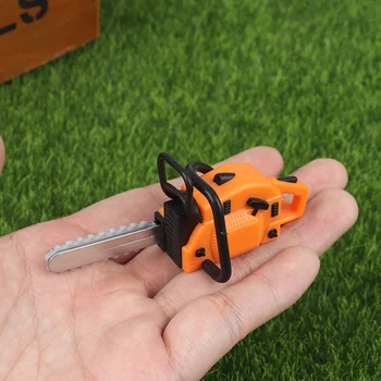 1:12 Scale Miniature Chainsaw Model - Realistic Simulation Repair Tool for Dollhouse, DIY Mini Garden Landscape Accessories, 1