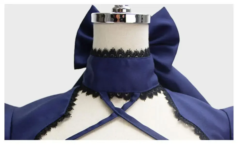 Fate Stay Night Altria Pendragon Blue Evening Dress Cosplay Costume
