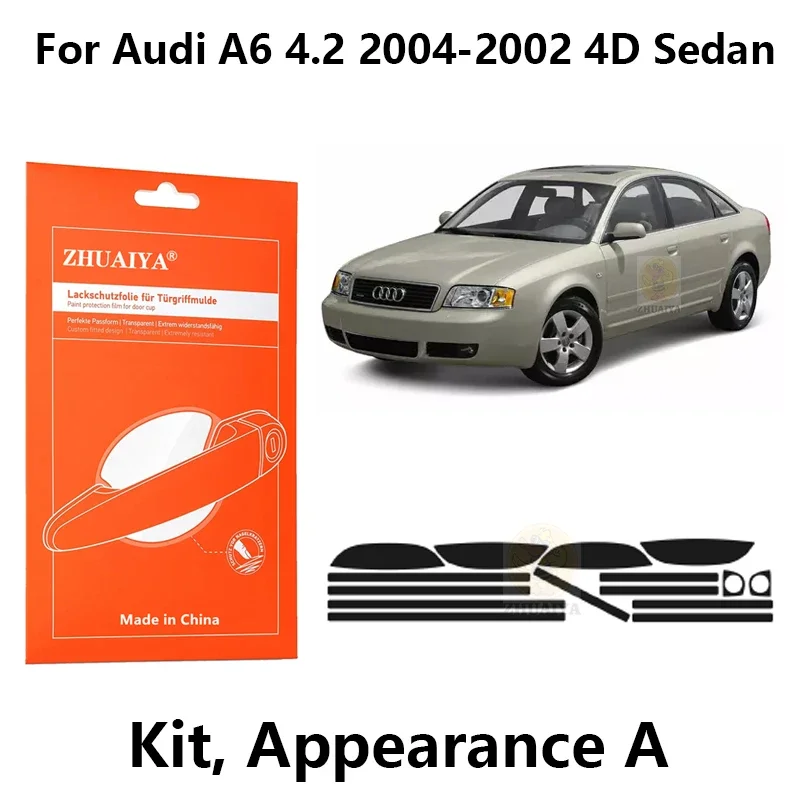 

Защитная пленка ZHUAIYA для красок дверной ручки, ТПУ PPF для Audi A6 4,2 2004-2002 4D, автомобильные аксессуары