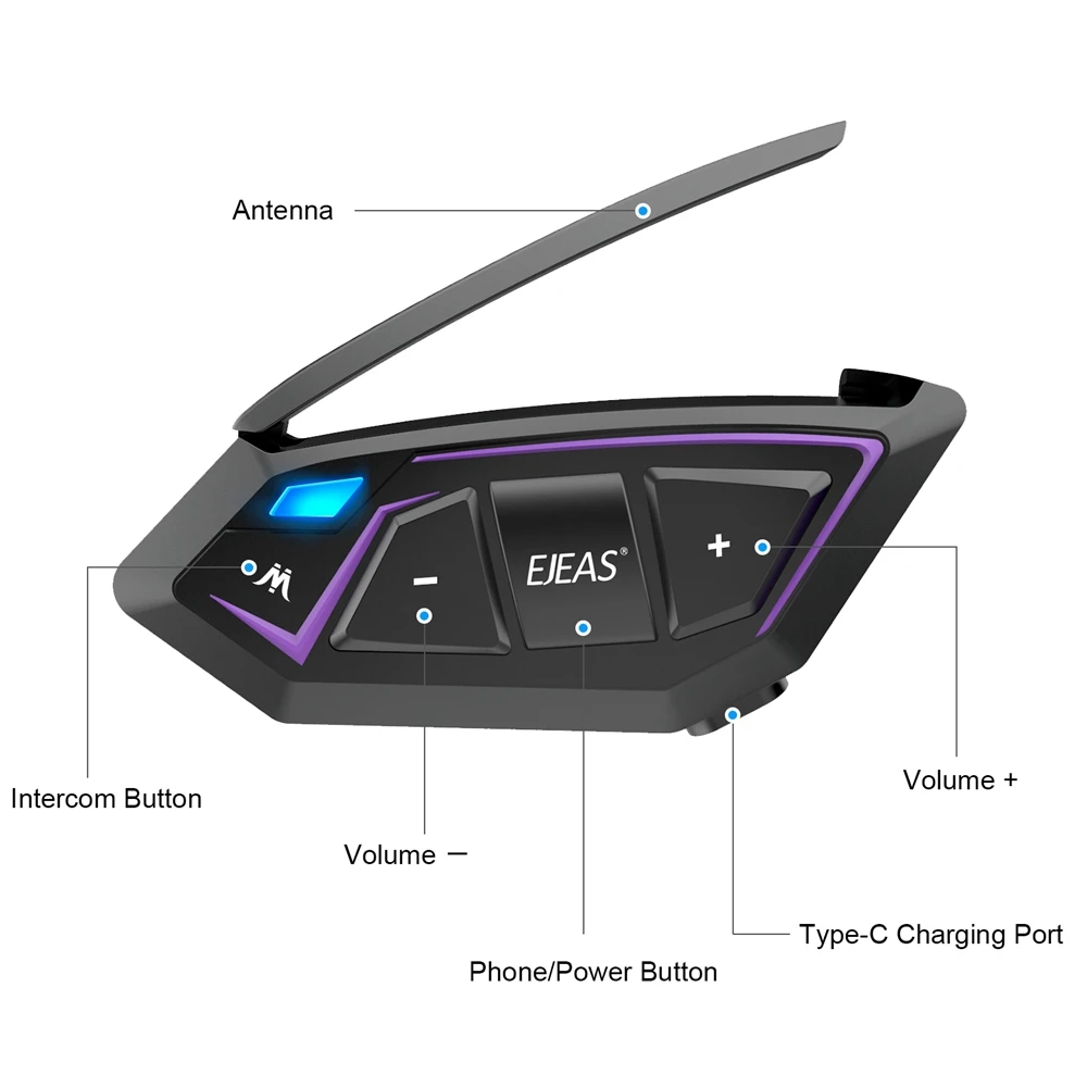 EJEAS 8 Kultiválás Akaszkodik Házi telefon stv Táv  Motorbicikli helmes Bluetooth Házi telefon motoros interphone headse