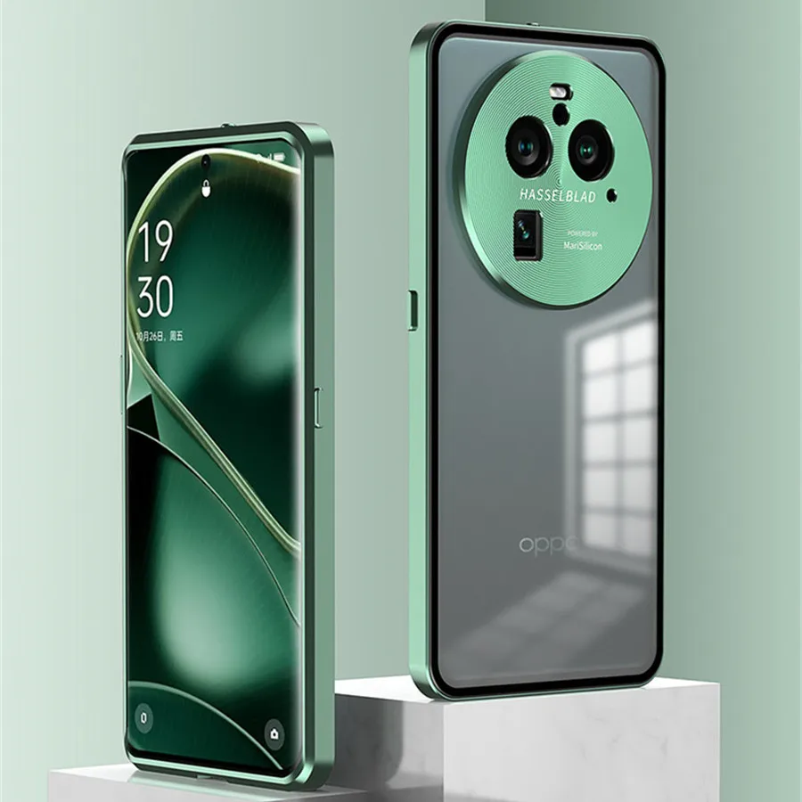 

Для OPPO Find X6 Pro Чехол, металлический алюминиевый ударопрочный корпус, Защита камеры, задняя прозрачная фотография