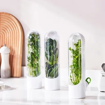 Frigorifero Erbe Crisper Saver Pod Contenitore Bottiglia per la conservazione delle verdure Mantenere l'erba/Cilantro/Menta/Parsley/Asparagi Casa fresca 1