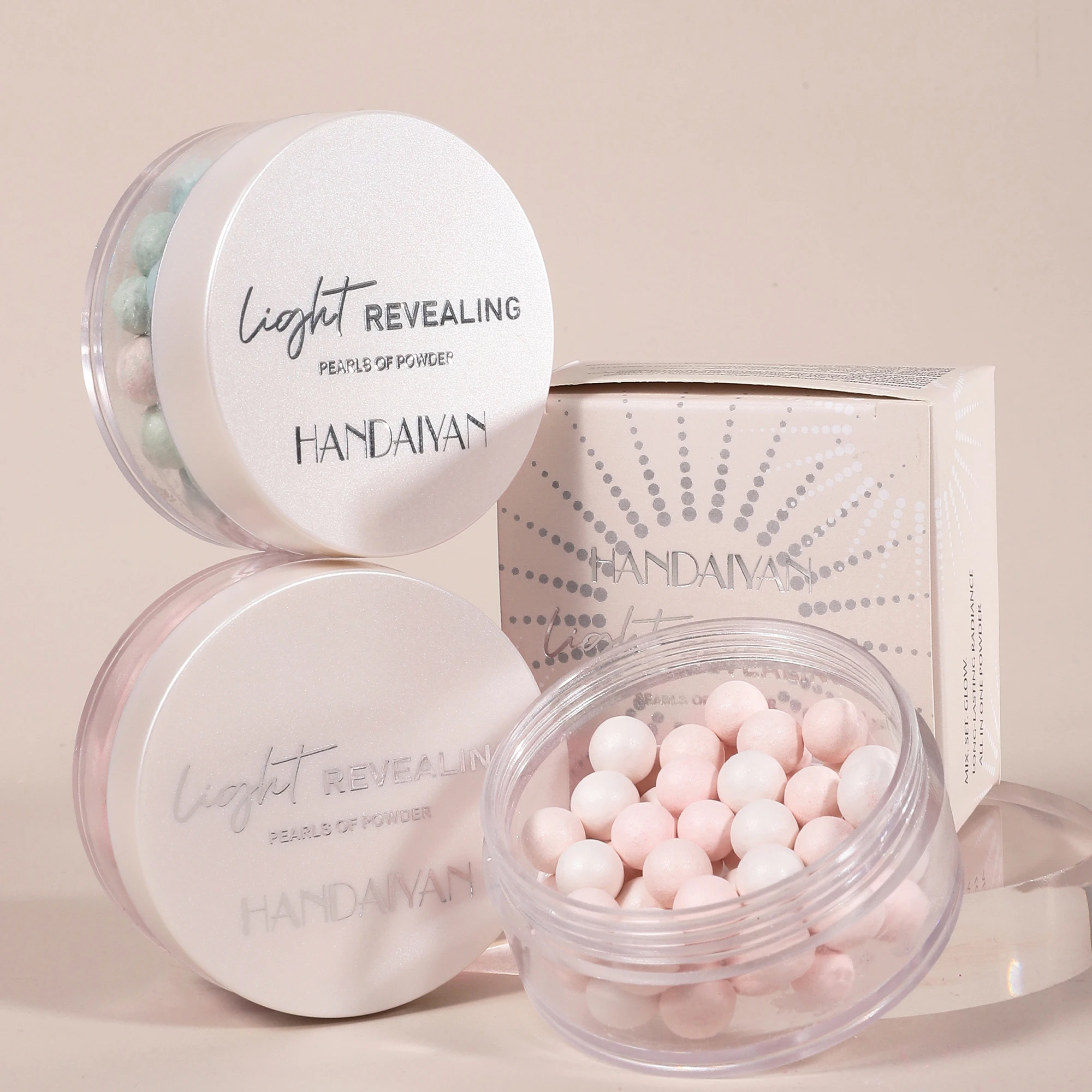 Setting Powder Face Powder Compact Powder Baked Powder Balls Shimmer multi Colors Face Makeup Pressed Powder with Puff