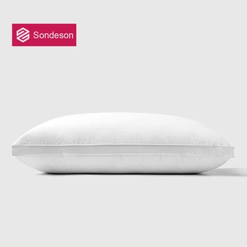 Sondeson Luxury 100% Goose Down Pillow Down-proof King Queen 100% Cotton Bedding 3D Style Rectangle Winter Bedding Pillows 1Pcs