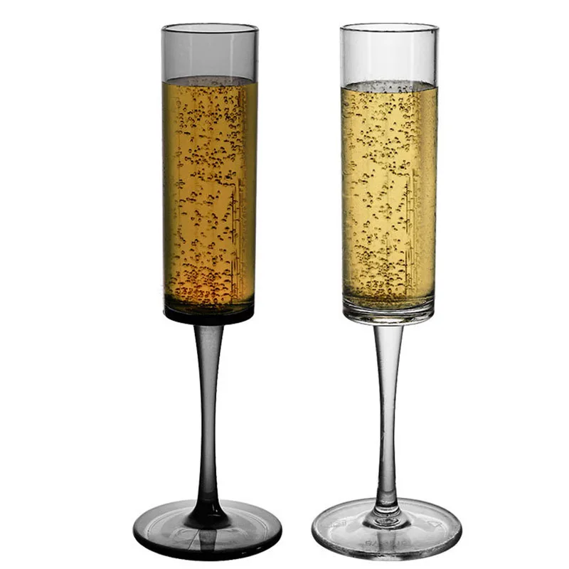 Glass Champagne Flutes 4 Pack 6-Ounce Champagne Glasses 4Pc Set, Premium  Square Edge Blown Glass Prosecco Wine Glass - AliExpress