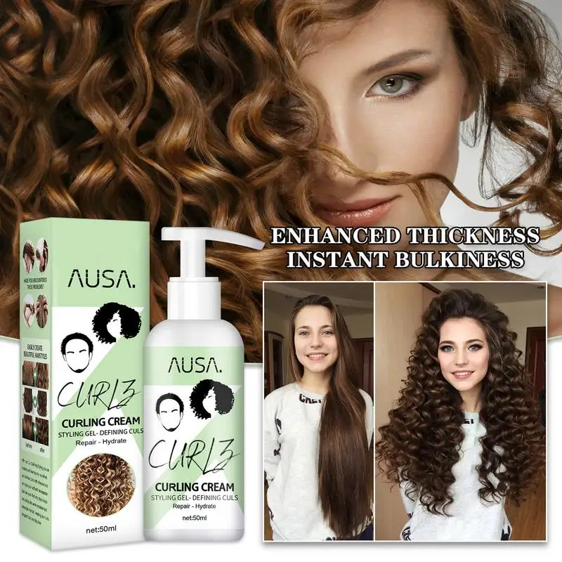 Curl Refiner Cream Quick-Drying Anti Frizz Curl Defining Cream Universal Curly Hair Elastin Refiner For Oily Or Dry