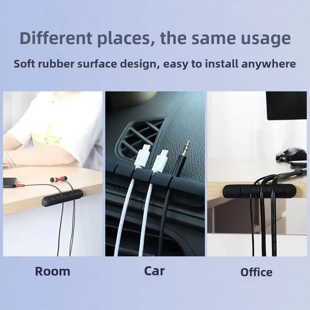 Solid Cord Clip for Storage Office Desk Accessories Computer Headphone Fixing Bedside Tabletop Car Mounting Gadgets Home Garden 3