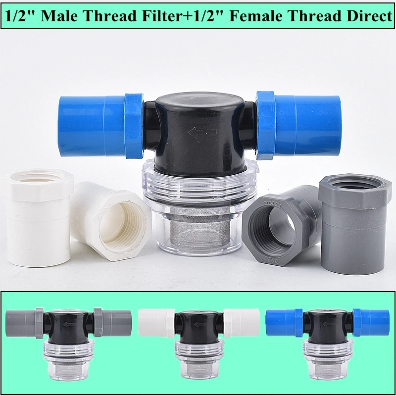 

1 Pc 1/2 Inch Mini Garden Watering Filter Aquarium Fish Tank PVC Joint Home Kitchen Water Pipe Miniature Impurity Strainer