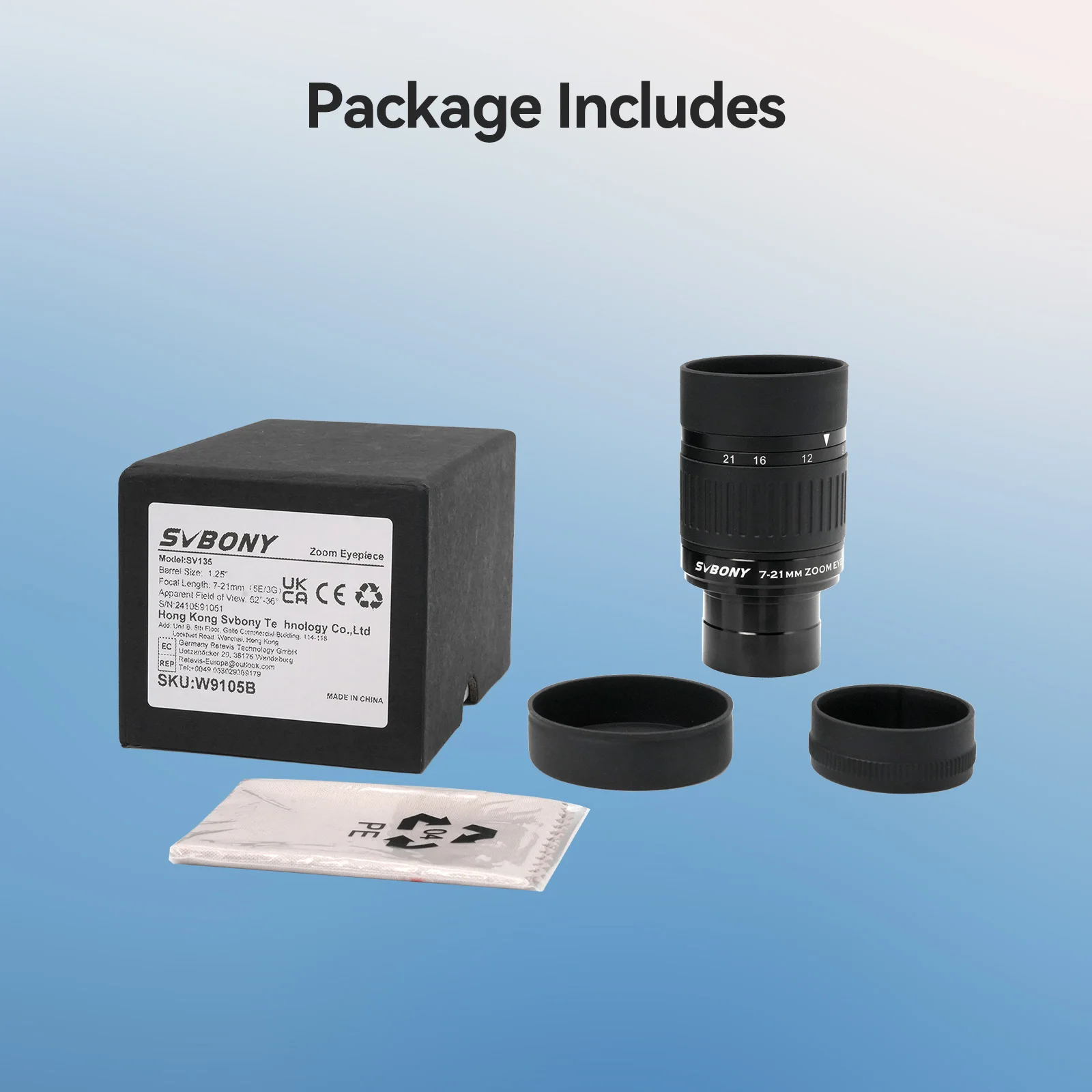 Svbony SV135 Zoom Eyepiece,7-21mm Inch Telescope