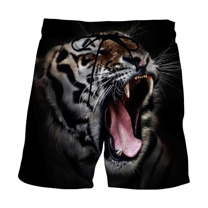 

2023 Summer Trendy Men/Kids Shorts Cool Animal Printed Lion Beach Pants Jogging Shorts Casual Breathable Men Shorts Swim Trunks