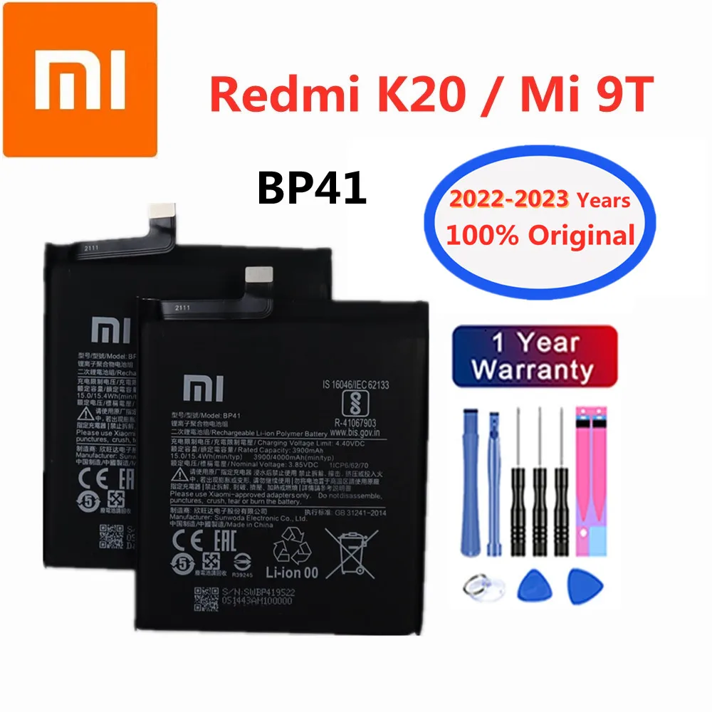 

2023 Years Xiao mi Original Battery 4000mAh BP41 For Xiaomi Redmi K20 Mi 9T High Quality Mobile Phone Battery Bateria + Tools