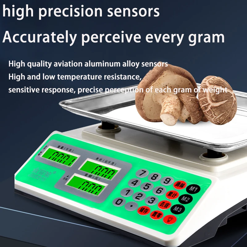 Clearance Sale! Computing Scale, Digital Food Commercial Scale, 88lb / 40kg  Electronic Counting Scale with Green LCD Backlight for Farmers' Markets