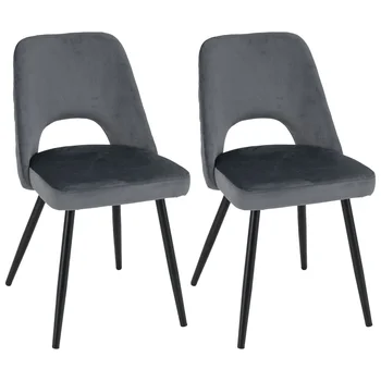 GOFLAME Dining Chair Set of 2 Upholstered Living Room Chair Adjustable Foot Pads