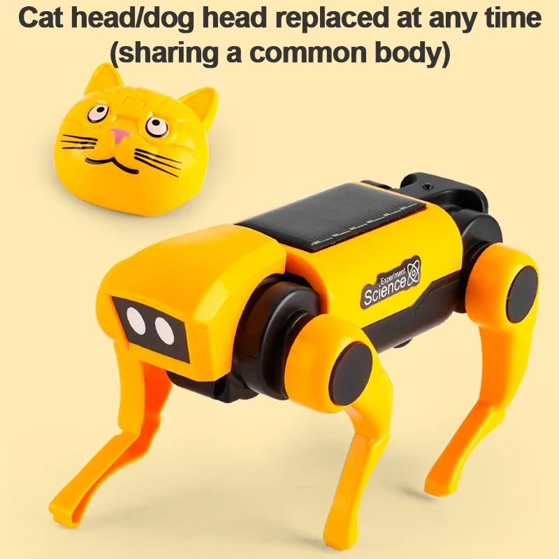 Solar Robot Dog Cat Science Experiment Diy Building Powered Learning Tool Education Robots Technological Gadgets Kit for Kid