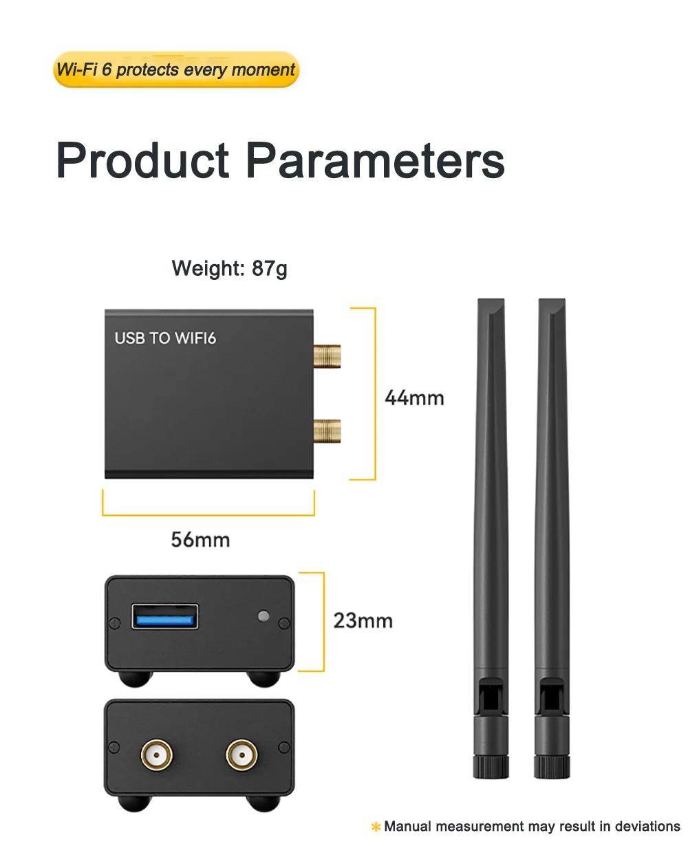 LinkPi 1200Mbps Wireless Network Card Desktop WiFi6 Gigabit 5G Dual-band Network