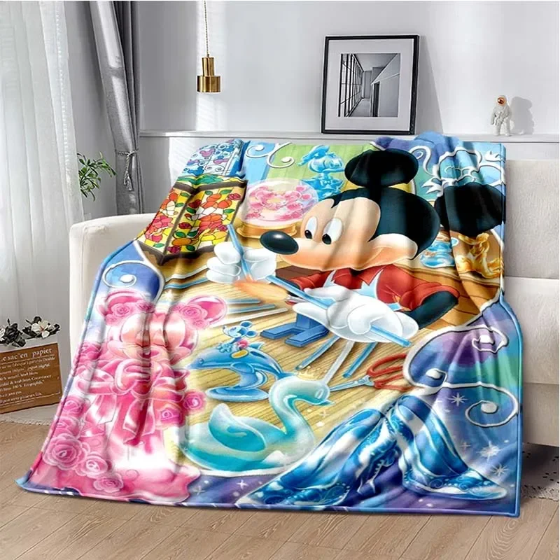 thumbnail image 1 of Manta de felpa suave con dibujos animados de Disney Mickey Minnie, manta de franela para sala de estar, dormitorio, cama, sofá, funda de picnic, 1 of 5