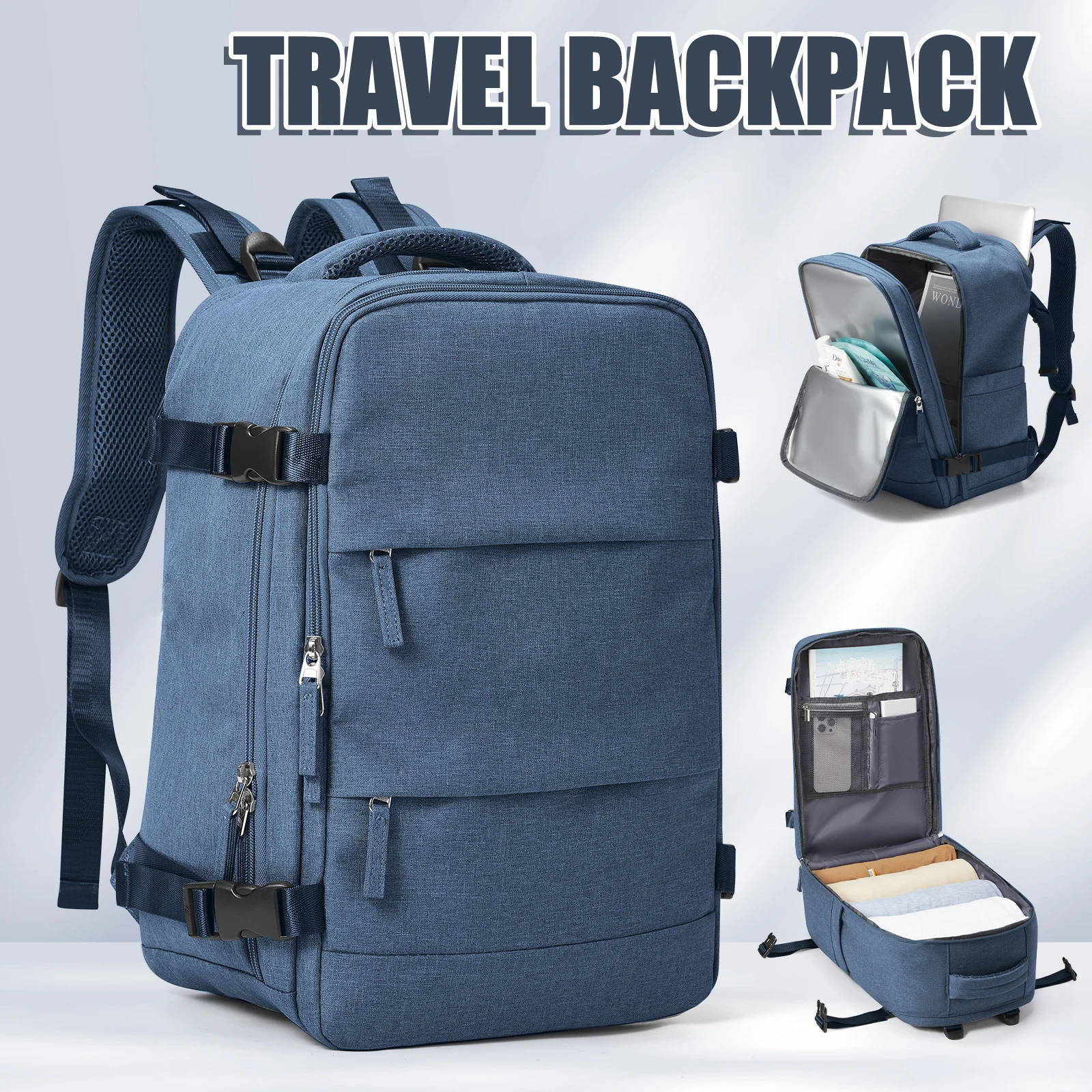 Sac à Dos Cabine VANKEV – 40x20x25 Cm – Pour Ryanair – Gris Foncé, 20L, Compatible Ordinateur 14 Pouces