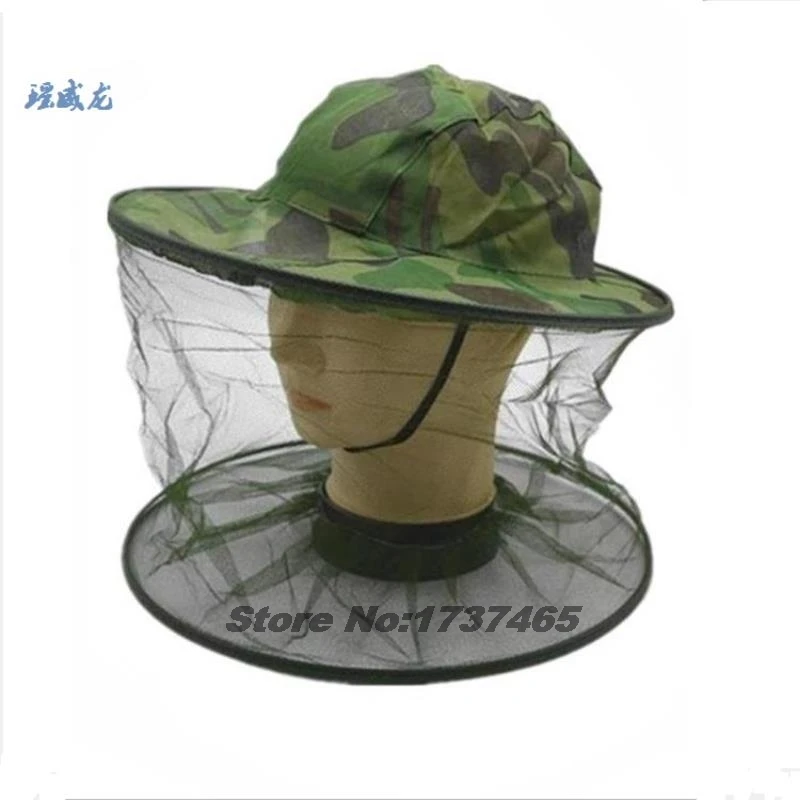 Professional Camouflage Bug Mesh Mask Head Protective Cap Keeping Insects Bee Flying Face Contact cap bee Fishing Equipment