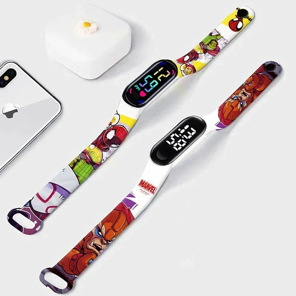 Children's Sports Watch Waterproof for Swimming Anime Figure Bracelet Wristwatch Cartoon Electronic LED Touch Student Toys Gift